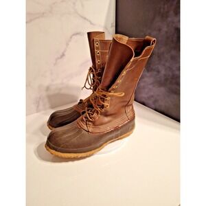 Vintage LL Bean Maine Hunting Shoes Duck Boots Size 8 M  12" Inches Tall USA